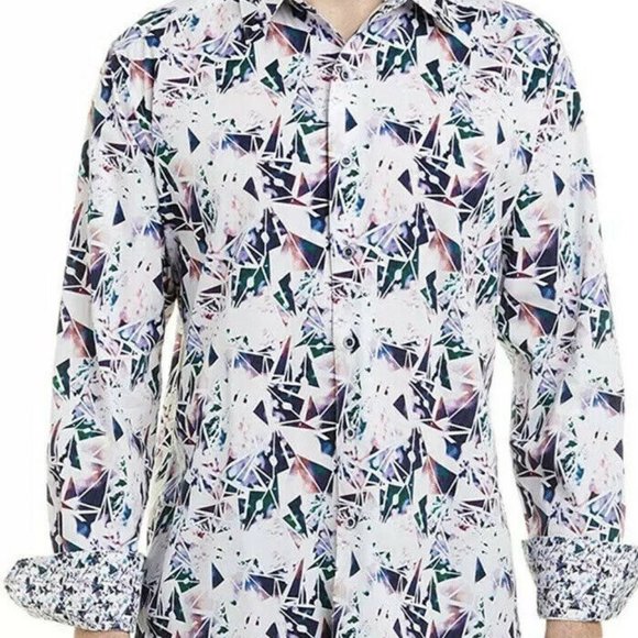 Robert Graham Paper Lanes Printed Sport Shirt Mens - Picture 1 of 12